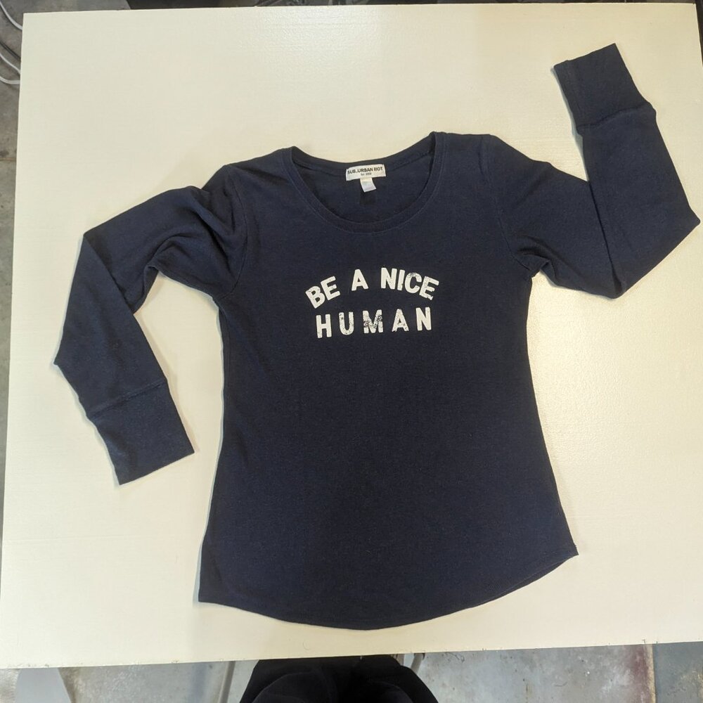 Sub_Urban Riot Girls Size XL Long Sleeved Navy Tee